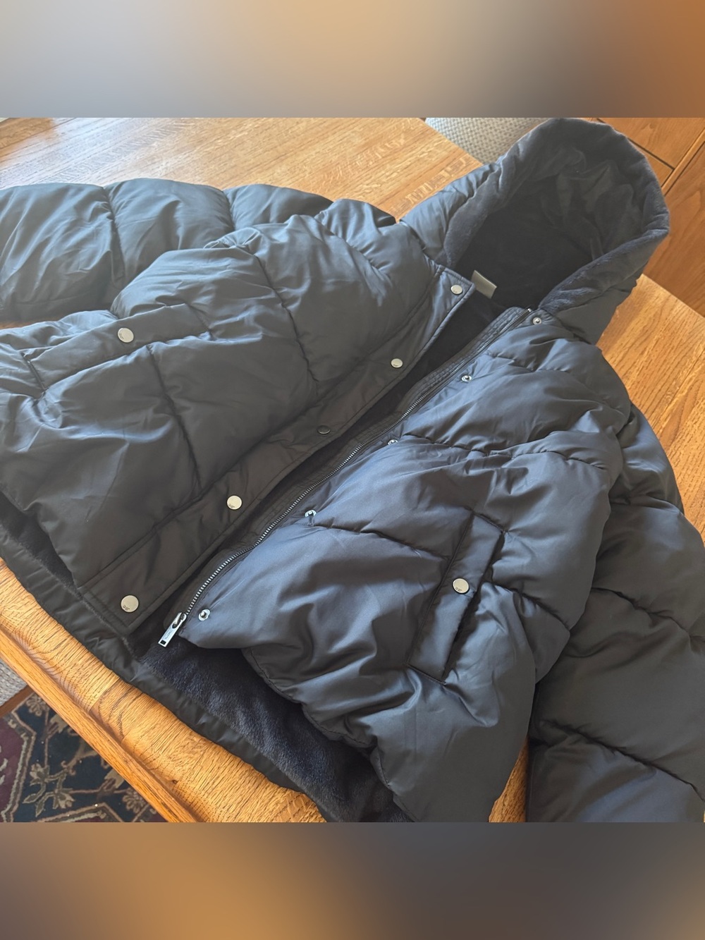 32 Degrees Heat Black Quilted Puffer Jacket Faux Fur Lined XXL - Picture 2 of 11